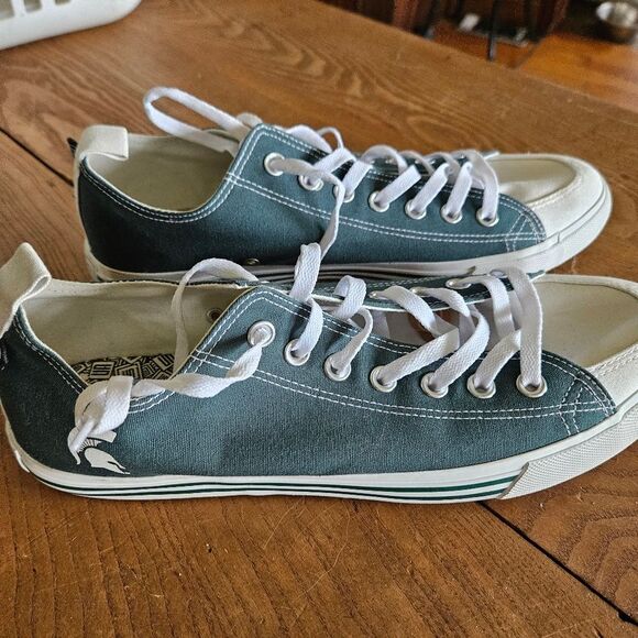 Michigan State Spartans SKICKS Tailgate Sneakers Green White Sz 12 MSU Fan Gear - Picture 2 of 9
